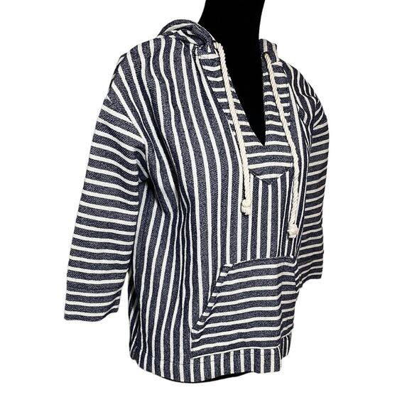 J.‎ Crew Baja Striped Hoodie Blue Cream Size Small - Picture 3 of 9
